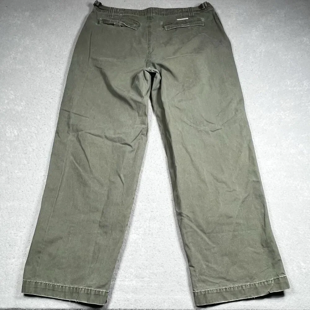 Vintage Old Navy Khakis Pants Mens 40 Green Cotton Straight Leg Pockets